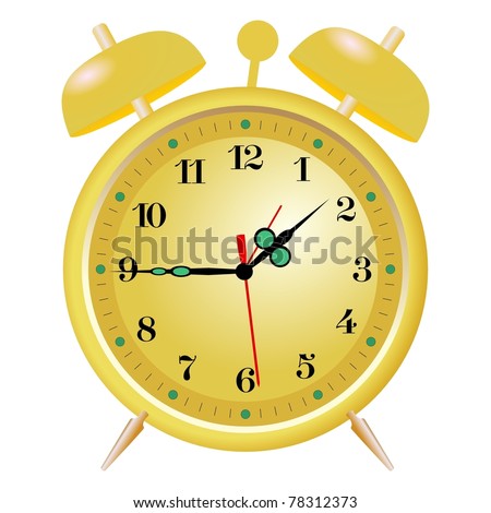 Illustration of golden alarm clock