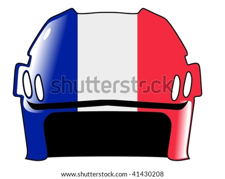 hockey helmet in colors of France