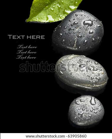 spa stones with water drops