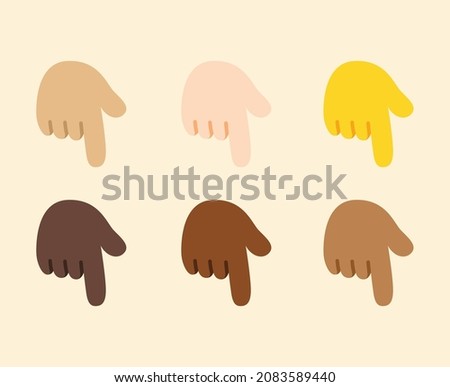 Backhand Index Pointing Down Hand Gesture Icon. Backhand Index Pointing Down emoji. Pointing Down sign. All skin tone gesture emoji