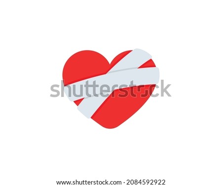Mending Heart vector isolated icon. Bandaged Heart emoji illustration. Bandaged Heart vector isolated emoticon