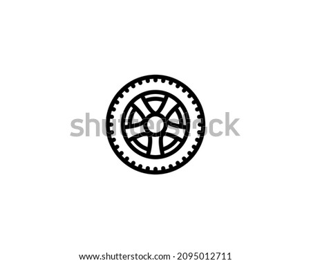 Car wheel vector isolated outline icon. Car wheel vector icon illustration