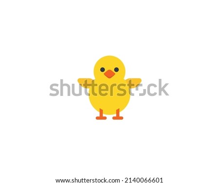 Baby chick front vector isolated icon. Baby chick emoji illustration.