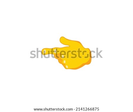 Backhand index pointing left vector flat icon. Isolated index finger emoji illustration