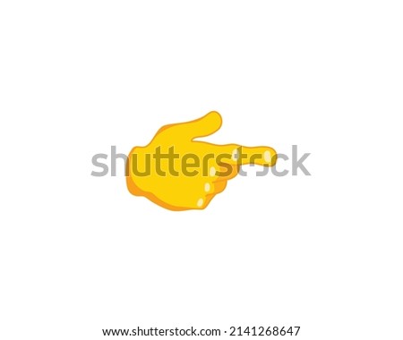 Backhand index pointing right vector flat icon. Isolated index finger emoji illustration