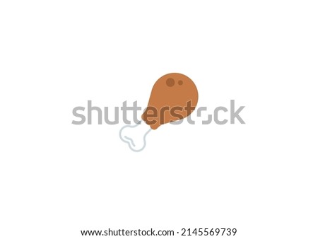 Poultry leg Vector Isolated Emoticon. Poultry leg Icon