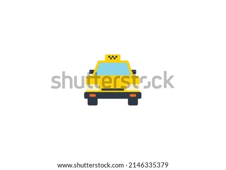 Oncoming Taxi Vector Isolated Emoticon. Taxi Icon