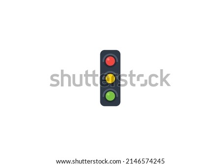 Vertical Traffic Light Vector Isolated Emoticon. Vertical Traffic Light Icon