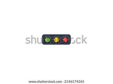 Horizontal Traffic Light Vector Isolated Emoticon. Horizontal Traffic Light Icon