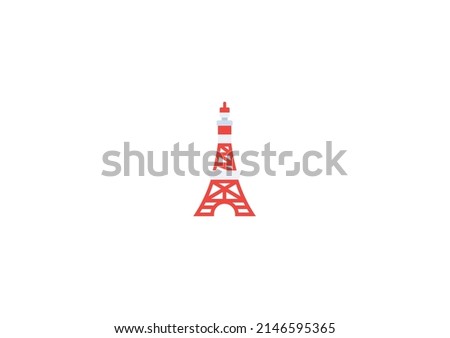 Tokyo Tower Vector Isolated Emoticon. Tokyo Tower Icon
