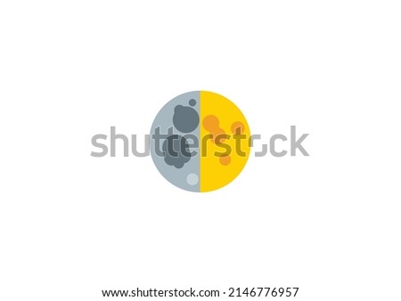 First Quarter Moon Vector Isolated Emoticon. Moon Icon