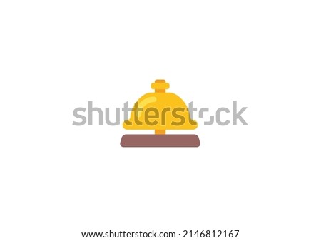 Bellhop Bell Vector Isolated Emoticon. Hotel Ring Icon