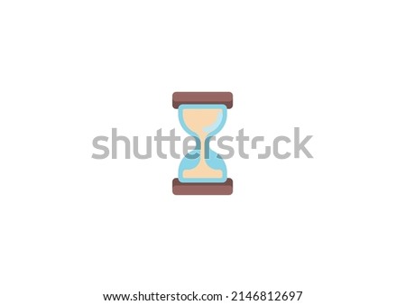 Hourglass Not Done Vector Isolated Emoticon. Hourglass Icon