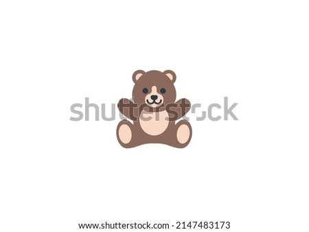 Teddy Bear Vector Isolated Emoticon. Teddy Bear Icon