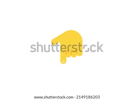 Backhand Index Pointing Down Gesture Emoticon. Vector Finger Down Emoji