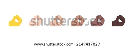 All Skin Tones Pinched Fingers Gesture Emoticon Set. Pinched Fingers Emoji Set Stockfoto © 