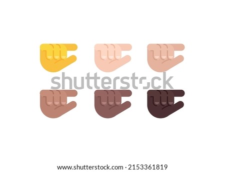All Skin Tones Pinching Hand Gesture Emoticon Set. Pinching Hand Emoji Set Stockfoto © 