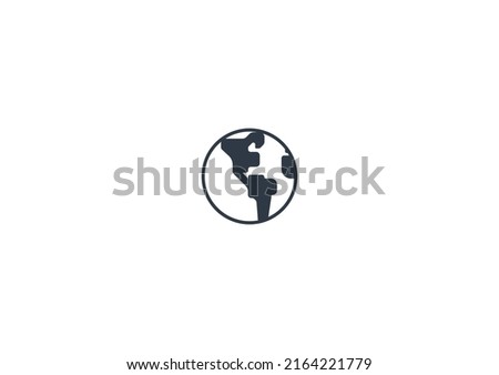 Globe Showing Americas vector flat emoticon. Isolated Globe Showing Americas illustration. Globe Showing Americas icon