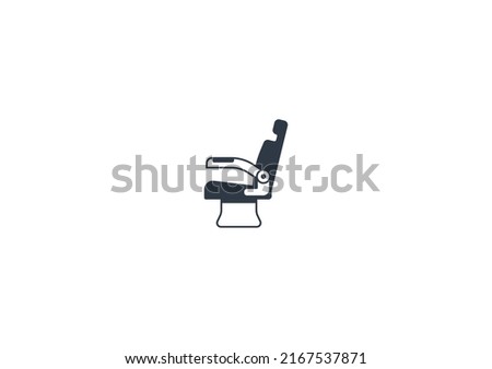 Seat vector flat emoticon. Isolated Airplane Seat illustration. Bus Seat icon Foto stock © 