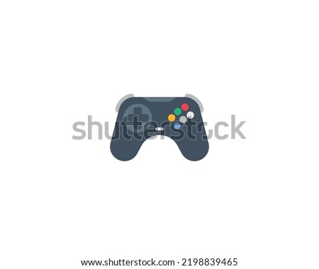 Video game controller vector isolated emoji icon. Joystick emoticon