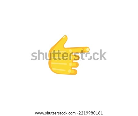 Backhand index pointing right vector flat icon. Isolated index finger emoji illustration