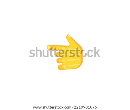 Backhand Index Pointing Left Gesture Emoticon. Vector Finger Left Emoji