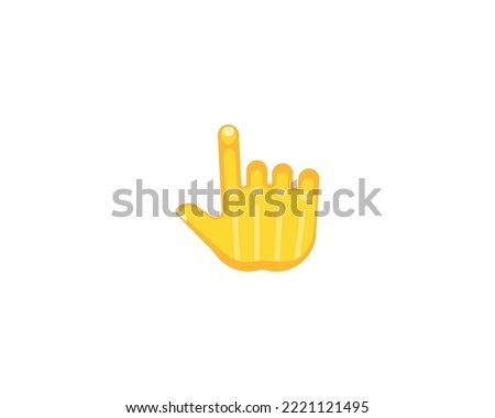 Backhand Index Pointing Up Gesture Emoticon. Vector Finger Up Emoji