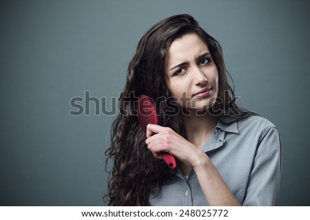 Similar – Image, Stock Photo Teen girl with tangled hairs