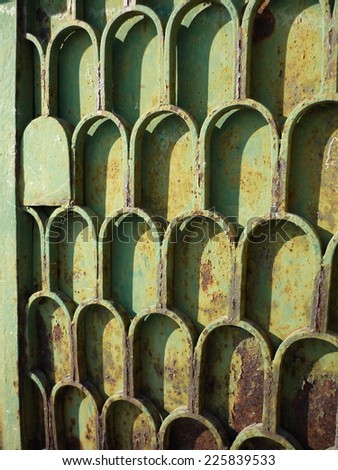 green metal door texture pattern