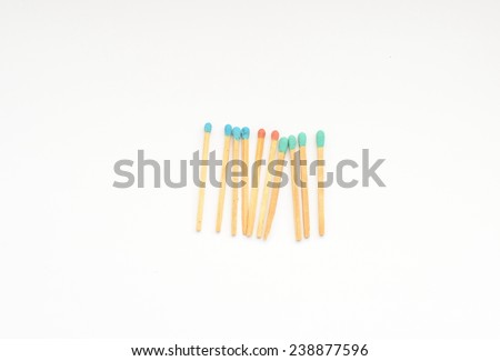 match sticks on white background