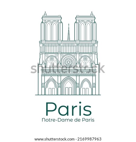 Vector illustration Paris Notre-Dame de Paris.