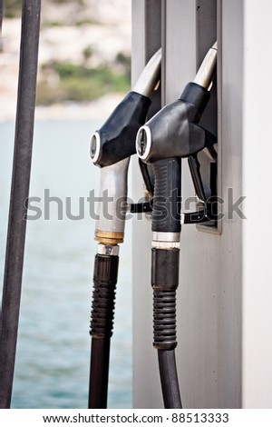 fuel or gas supply pump station at sea