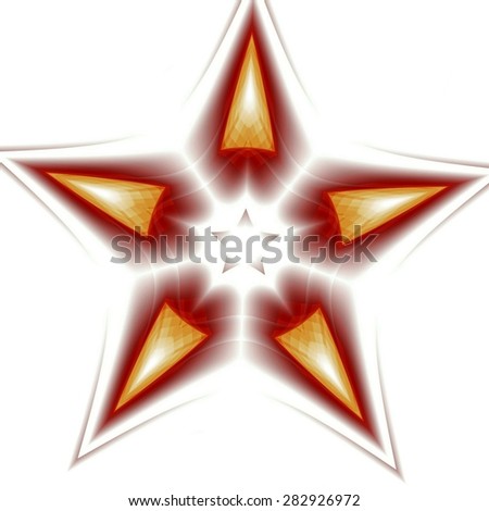 Isolate crystal red star with white background