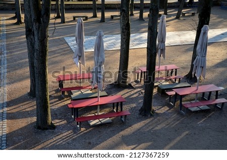 Similar – Foto Bild Leerer Biergarten Abend