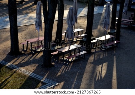 Similar – Foto Bild Leerer Biergarten Abend