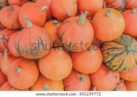 The Orange Pumpkin at fruit and vegetable market, northern Thailand