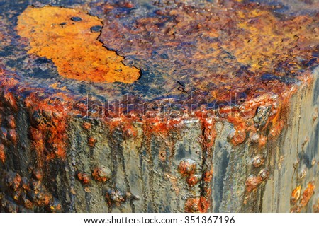 Similar – Image, Stock Photo Piece of rusty metal texture with corroded paint