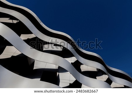 Similar – Image, Stock Photo fragment of an office building with blue and yellow panels