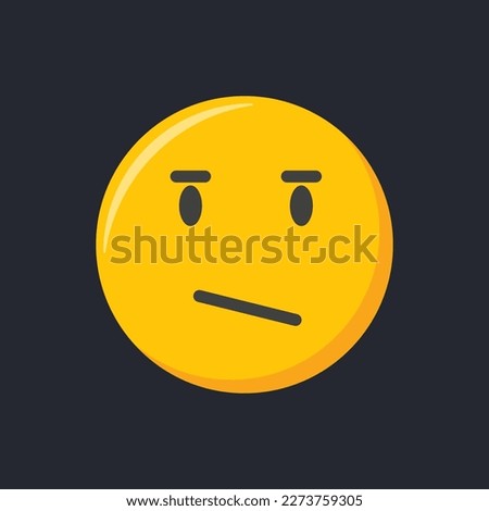 Emoji icon. sceptical face, meh emoticon, vector illustration.