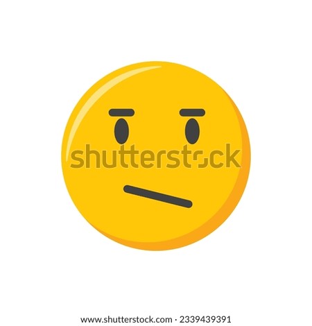Emoji icon. sceptical face, meh emoticon, vector illustration.