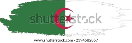 Algeria flag on brush paint stroke.
