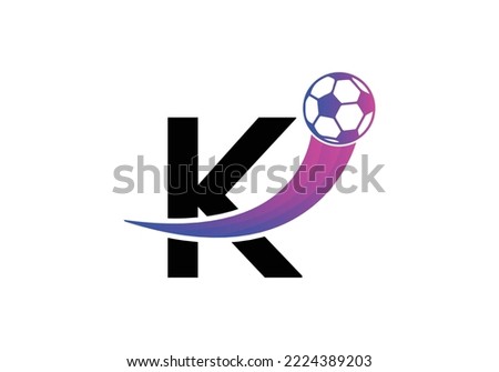 Letter K Football Logo Design Vector Template. Football Club Symbol. business, and company identity.