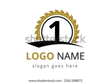 Letter 1 Carpenter Logo Design Vector Template.
woodworking logo design. Font emblem