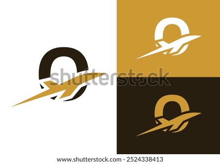 Letter O with aeroplane. Modern Travel logo Design Template