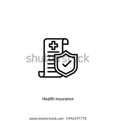 health insurance icon vector isolated on white background