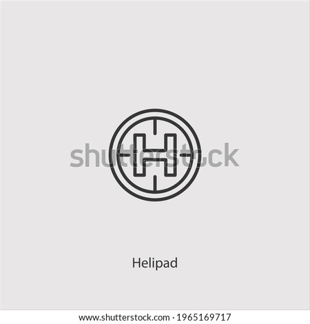 helipad icon vector icon.Editable stroke.linear style sign for use web design and mobile apps,logo.Symbol illustration.Pixel vector graphics - Vector