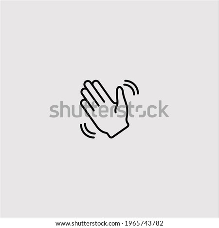 waving hand icon vector icon.Editable stroke.linear style sign for use web design and mobile apps,logo.Symbol illustration.Pixel vector graphics - Vector