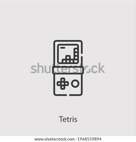 tetris icon vector icon.Editable stroke.linear style sign for use web design and mobile apps,logo.Symbol illustration.Pixel vector graphics - Vector