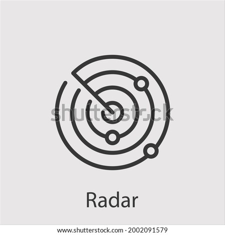 radar icon vector icon.Editable stroke.linear style sign for use web design and mobile apps,logo.Symbol illustration.Pixel vector graphics - Vector