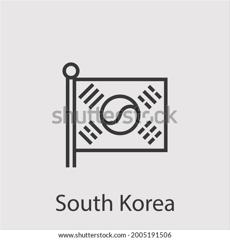 South Korea icon vector icon.Editable stroke.linear style sign for use web design and mobile apps,logo.Symbol illustration.Pixel vector graphics - Vector